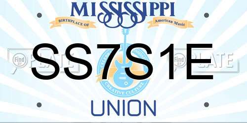 SS7S1E Mississippi License Plate
