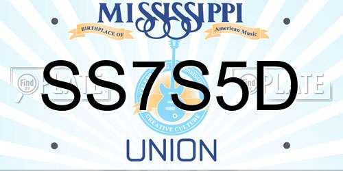 SS7S5D Mississippi License Plate