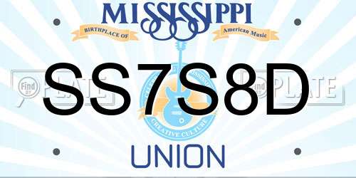 SS7S8D Mississippi License Plate