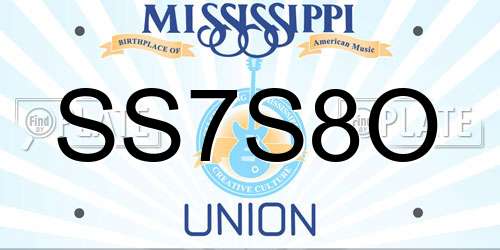 SS7S8O Mississippi License Plate