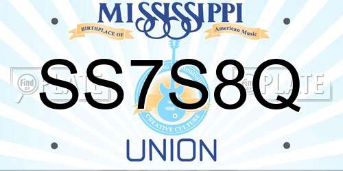 SS7S8Q Mississippi License Plate
