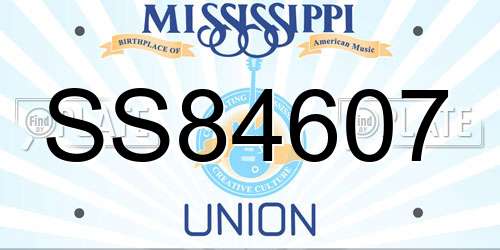 SS84607 Mississippi License Plate