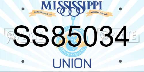 SS85034 Mississippi License Plate