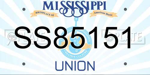 SS85151 Mississippi License Plate