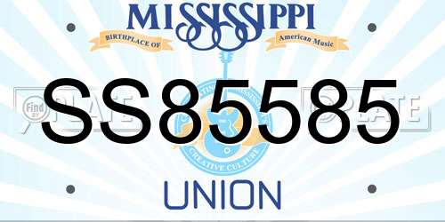 SS85585 Mississippi License Plate
