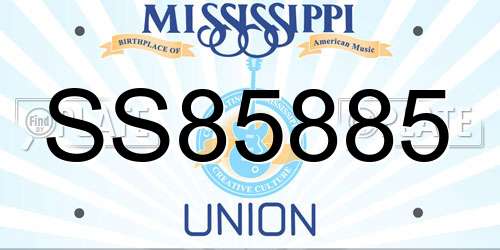 SS85885 Mississippi License Plate