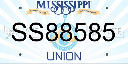 SS88585 Mississippi License Plate