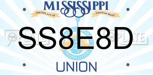 SS8E8D Mississippi License Plate