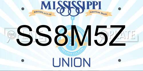 SS8M5Z Mississippi License Plate