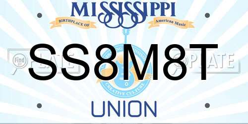 SS8M8T Mississippi License Plate