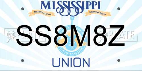 SS8M8Z Mississippi License Plate