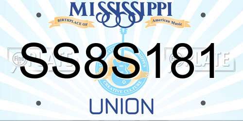 SS8S181 Mississippi License Plate