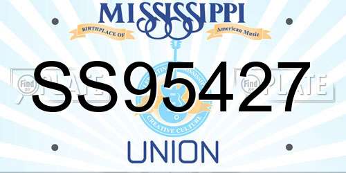 SS95427 Mississippi License Plate
