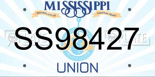 SS98427 Mississippi License Plate
