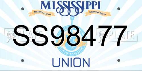 SS98477 Mississippi License Plate