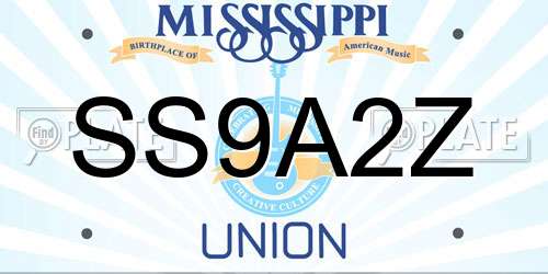SS9A2Z Mississippi License Plate