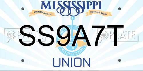 SS9A7T Mississippi License Plate