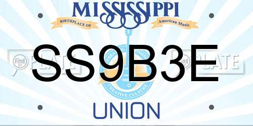 SS9B3E Mississippi License Plate