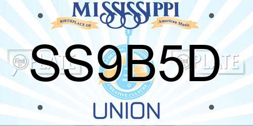 SS9B5D Mississippi License Plate