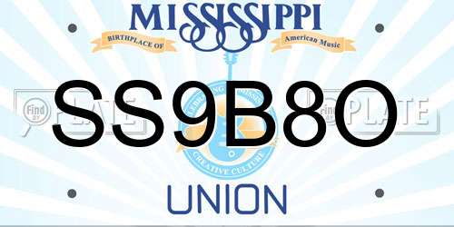 SS9B8O Mississippi License Plate