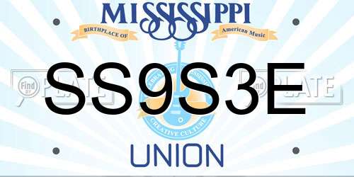 SS9S3E Mississippi License Plate