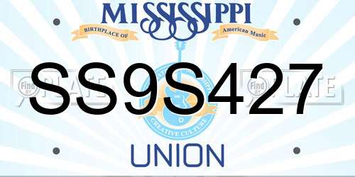 SS9S427 Mississippi License Plate