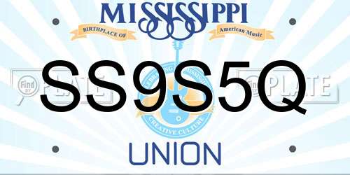 SS9S5Q Mississippi License Plate