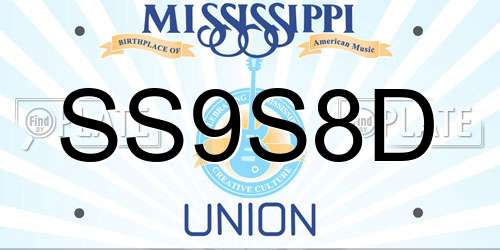 SS9S8D Mississippi License Plate