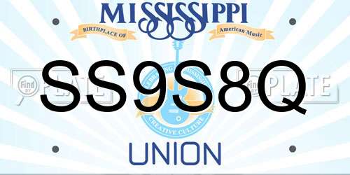 SS9S8Q Mississippi License Plate