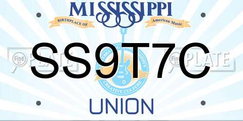 SS9T7C Mississippi License Plate