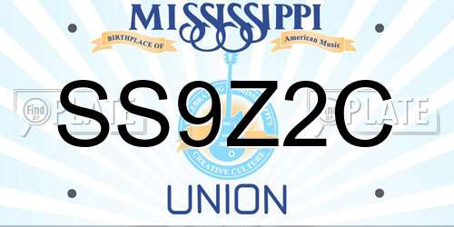 SS9Z2C Mississippi License Plate