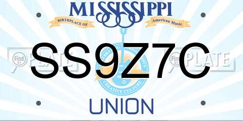 SS9Z7C Mississippi License Plate