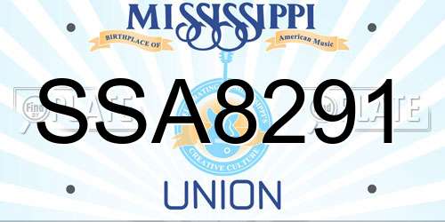 SSA8291 Mississippi License Plate