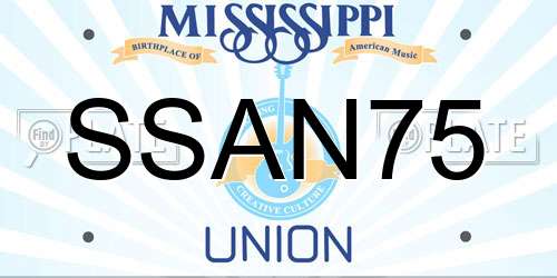 SSAN75 Mississippi License Plate