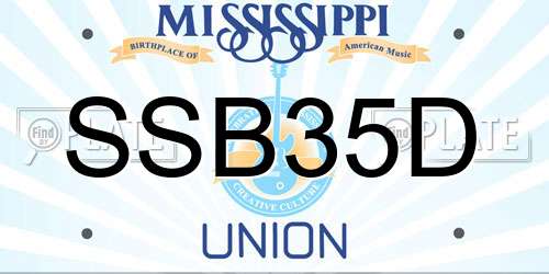 SSB35D Mississippi License Plate