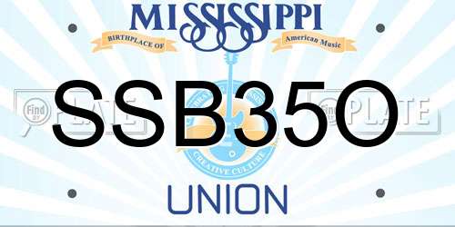 SSB35O Mississippi License Plate