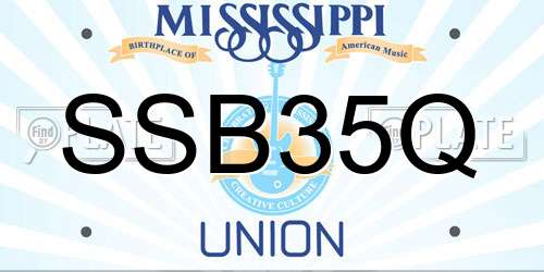 SSB35Q Mississippi License Plate