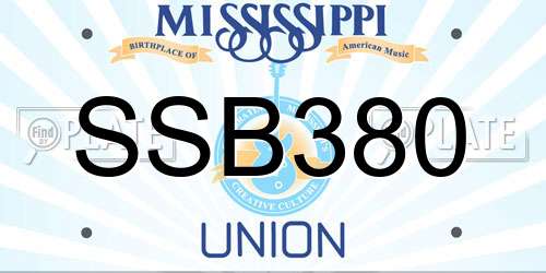 SSB380 Mississippi License Plate