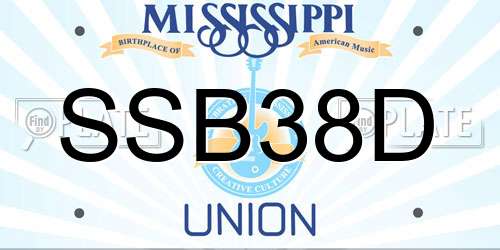 SSB38D Mississippi License Plate