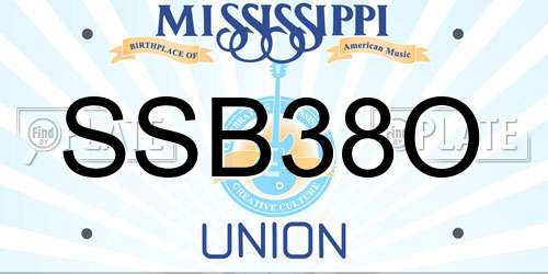 SSB38O Mississippi License Plate