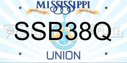 SSB38Q Mississippi License Plate