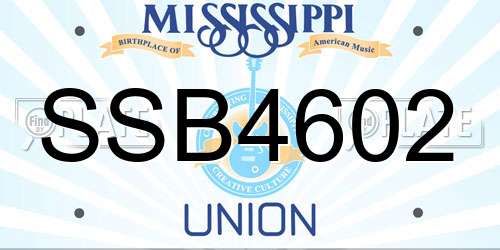 SSB4602 Mississippi License Plate
