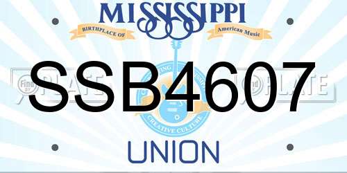 SSB4607 Mississippi License Plate