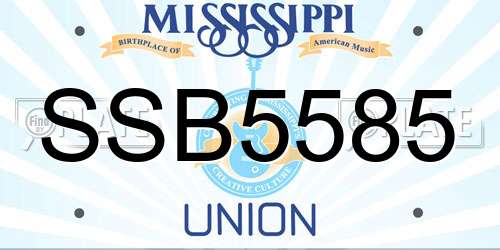 SSB5585 Mississippi License Plate