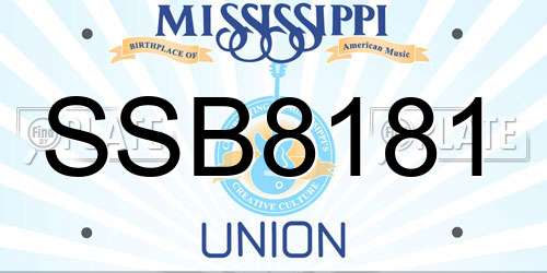 SSB8181 Mississippi License Plate