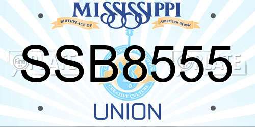 SSB8555 Mississippi License Plate