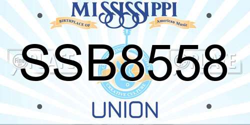 SSB8558 Mississippi License Plate