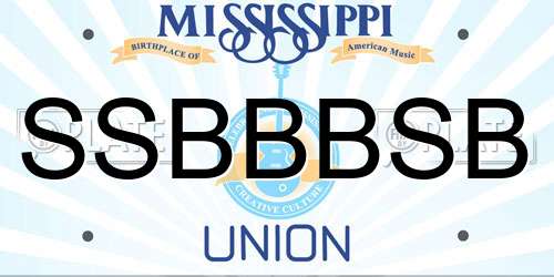 SSBBBSB Mississippi License Plate