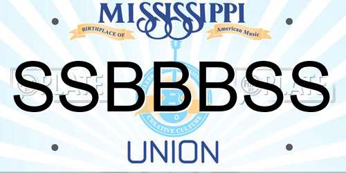 SSBBBSS Mississippi License Plate