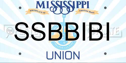 SSBBIBI Mississippi License Plate
